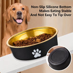 Golden Retriever eating from a dog bowl with non-slip base