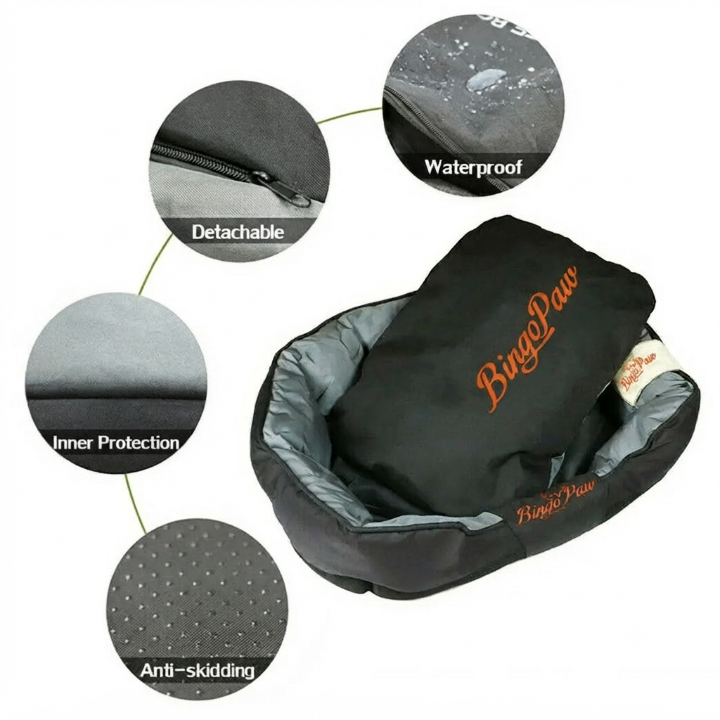 BingoPaw Jumbo Orthopedic Dog Bed • Waterproof • Anti-Hair • Machine Washable