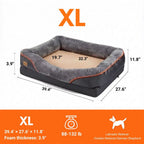 Size chart for orthopedic dog bed, size XL, dimensions 39.4 x 27.6 x 11.8 inches