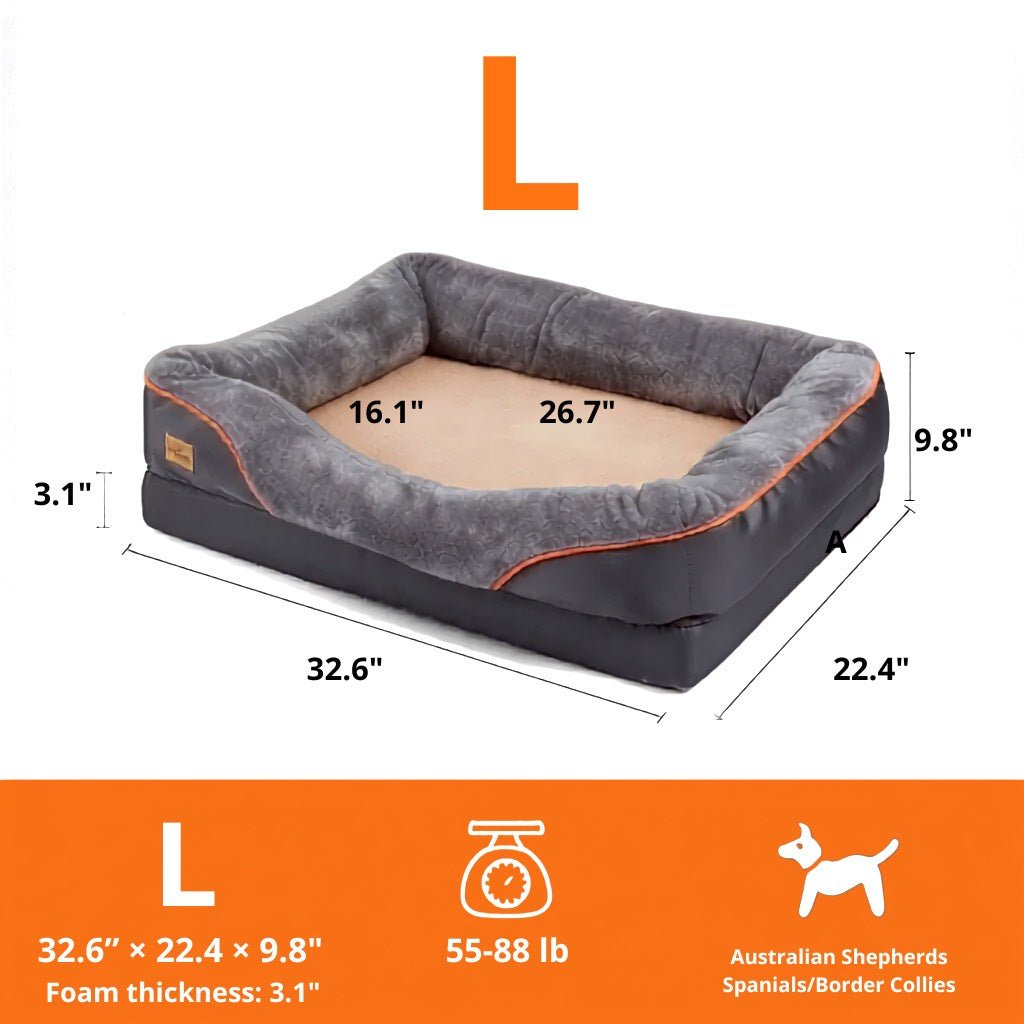 Jumbo Orthopedic Dog Bed • Memory Foam • Waterproof • Machine Washable