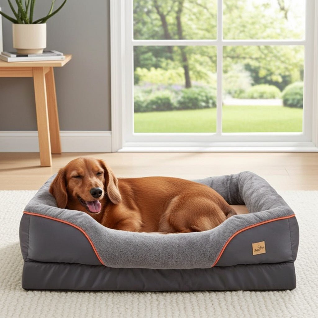 Jumbo Orthopedic Dog Bed • Memory Foam • Waterproof • Machine Washable