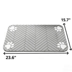 Non-slip silicone feeding mat, 23.6 x 15.7 inches, herringbone pattern