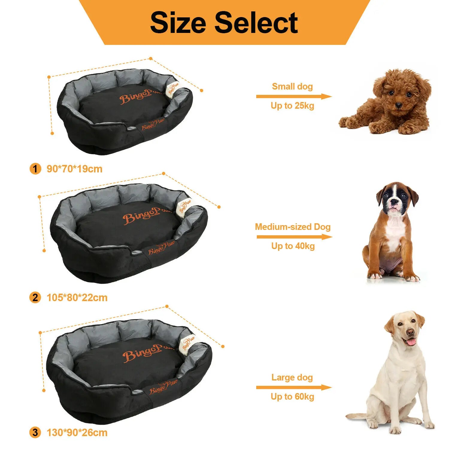 BingoPaw Jumbo Orthopedic Dog Sofa Bed — Waterproof, Anti-Hair & Washable