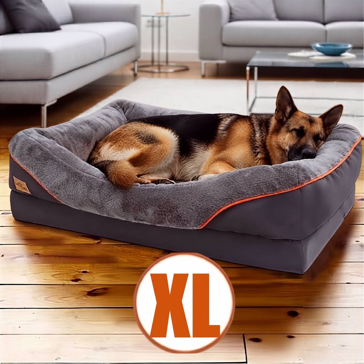 Premium Orthopedic Jumbo Dog Bed • Memory Foam • Waterproof • Machine Washable