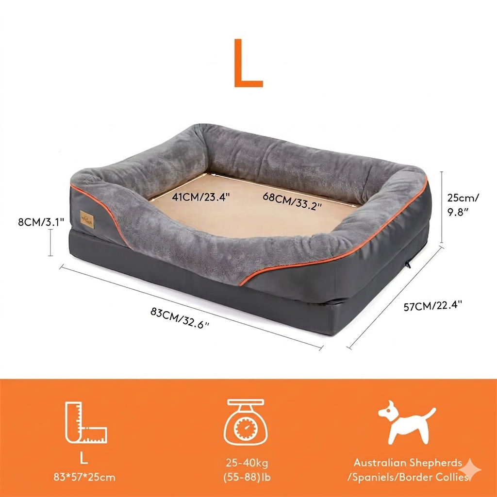 Premium orthopedisch hondenbed – Jumbo-editie met traagschuim