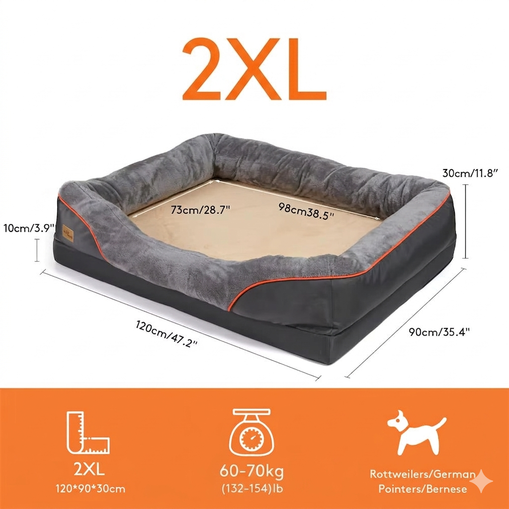 Premium orthopedisch hondenbed – Jumbo-editie met traagschuim
