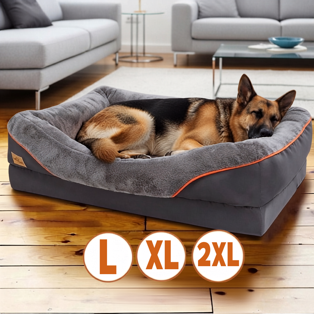 Jumbo Orthopedic Dog Bed • Memory Foam • Waterproof • Machine Washable