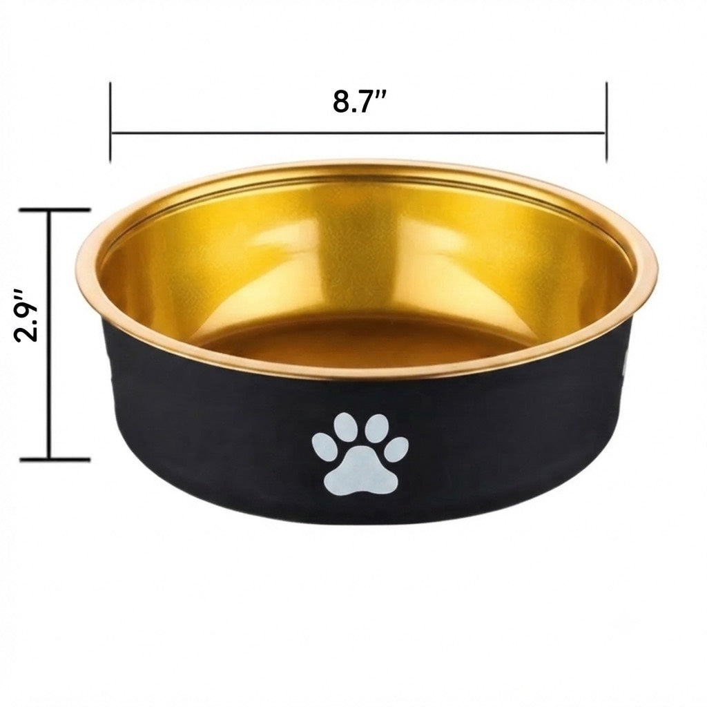 Stainless Steel Dog Bowls Set of 2 | Large 8.7 Inch Anti-Slip Feeding Bowls