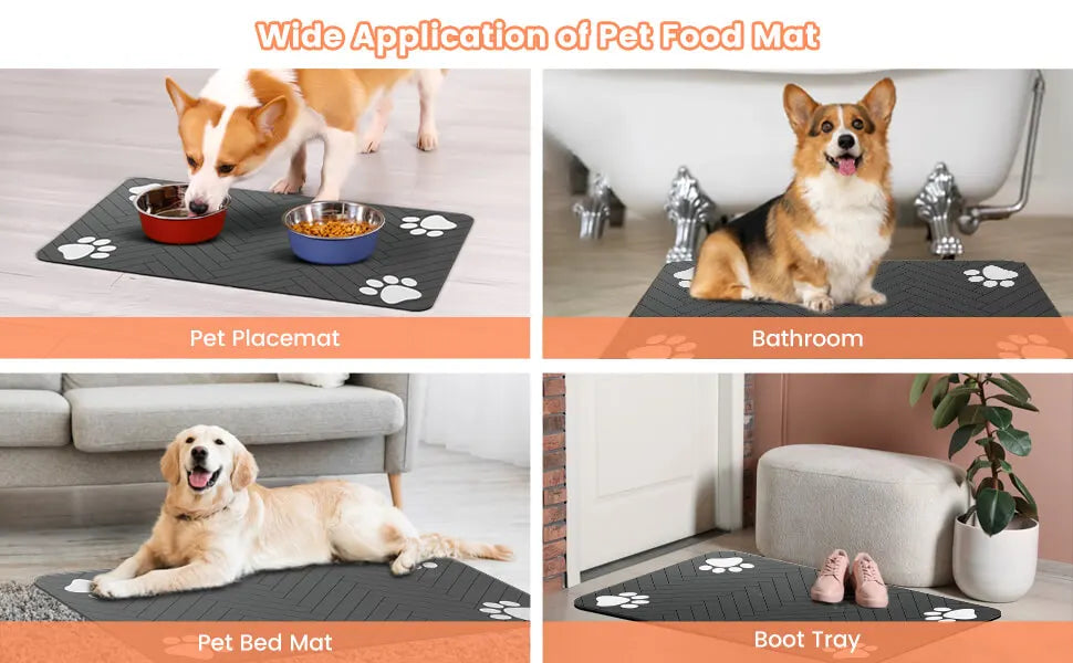 Absorbent Dog Feeding Mat | Waterproof Placemat for Bowls