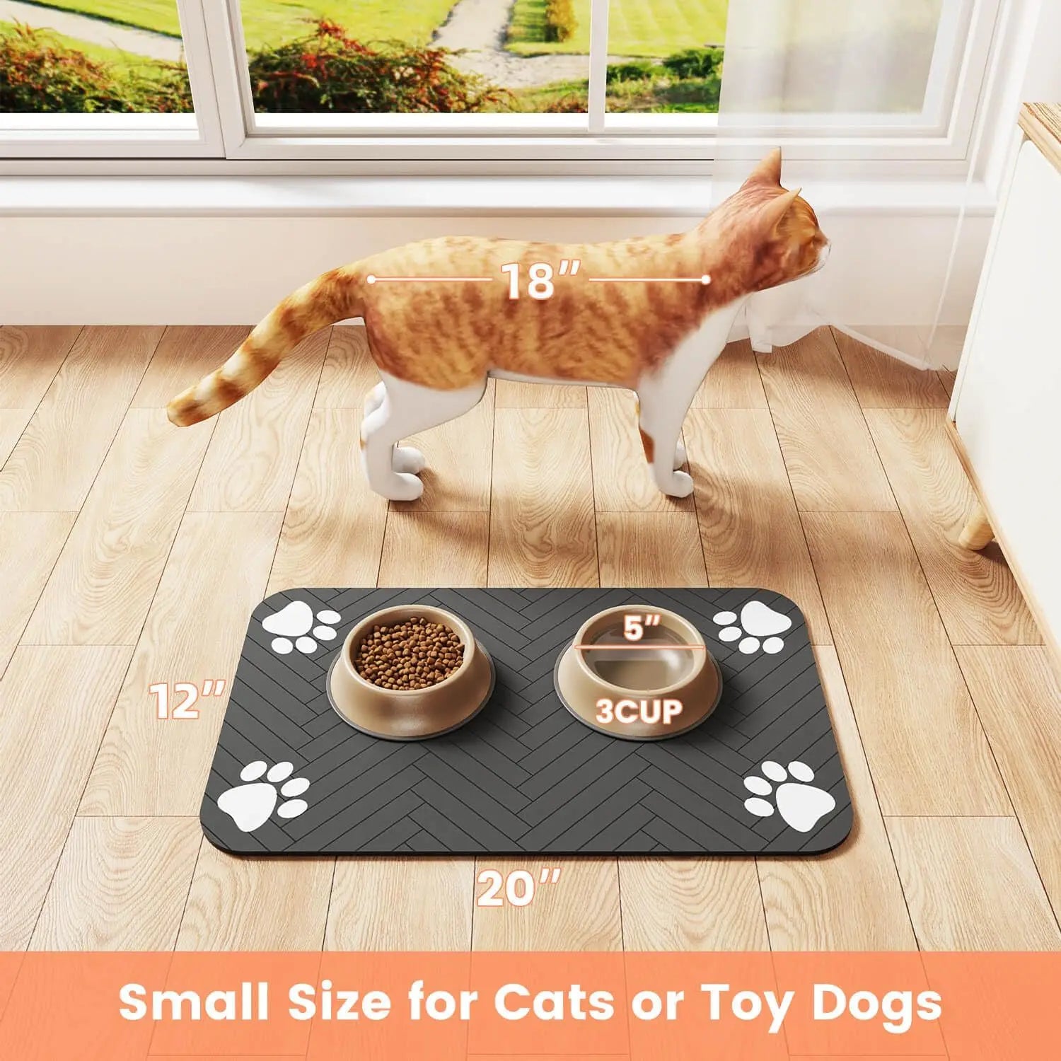 Absorbent Dog Feeding Mat | Waterproof Placemat for Bowls