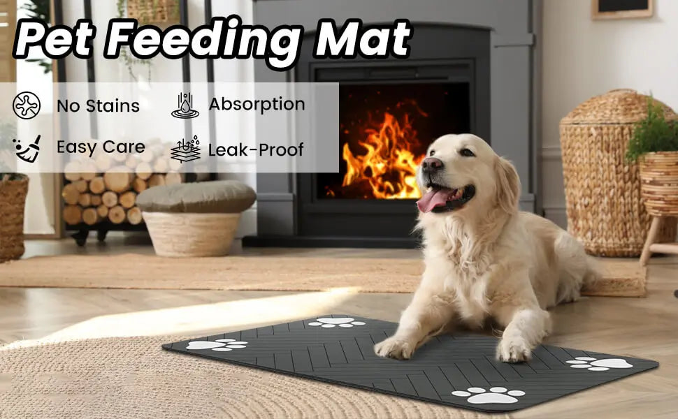 Absorbent Dog Feeding Mat | Waterproof Placemat for Bowls