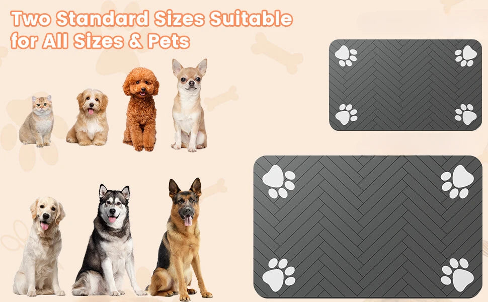 Absorbent Dog Feeding Mat | Waterproof Placemat for Bowls