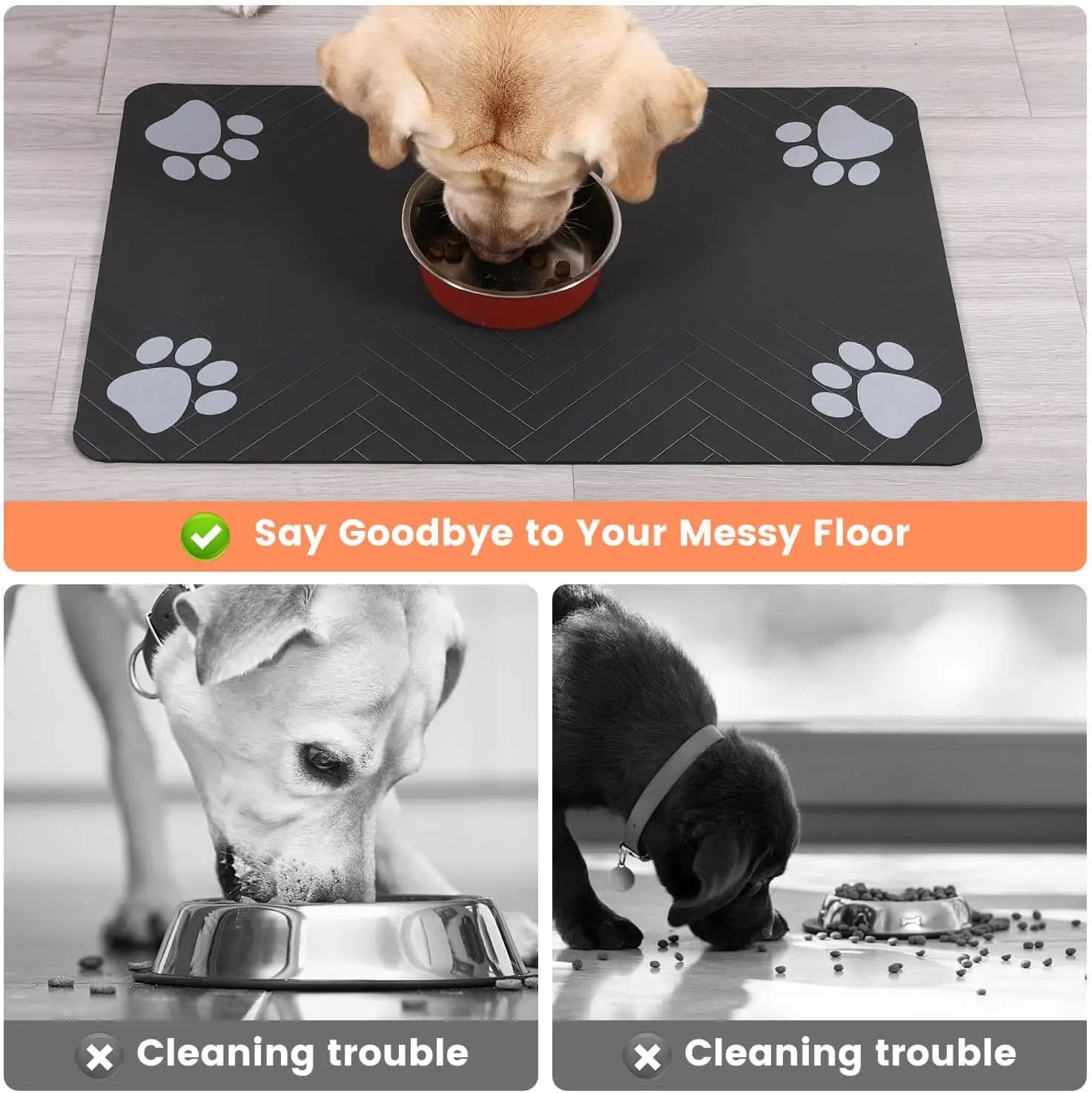 Absorbent Dog Feeding Mat | Waterproof Placemat for Bowls